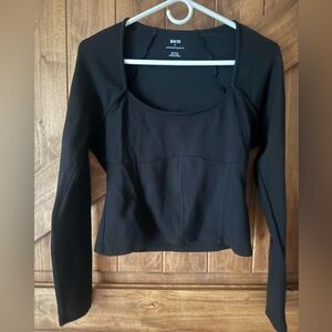 Maeve by Anthropologie Black Square Neck Blouse. Size M.